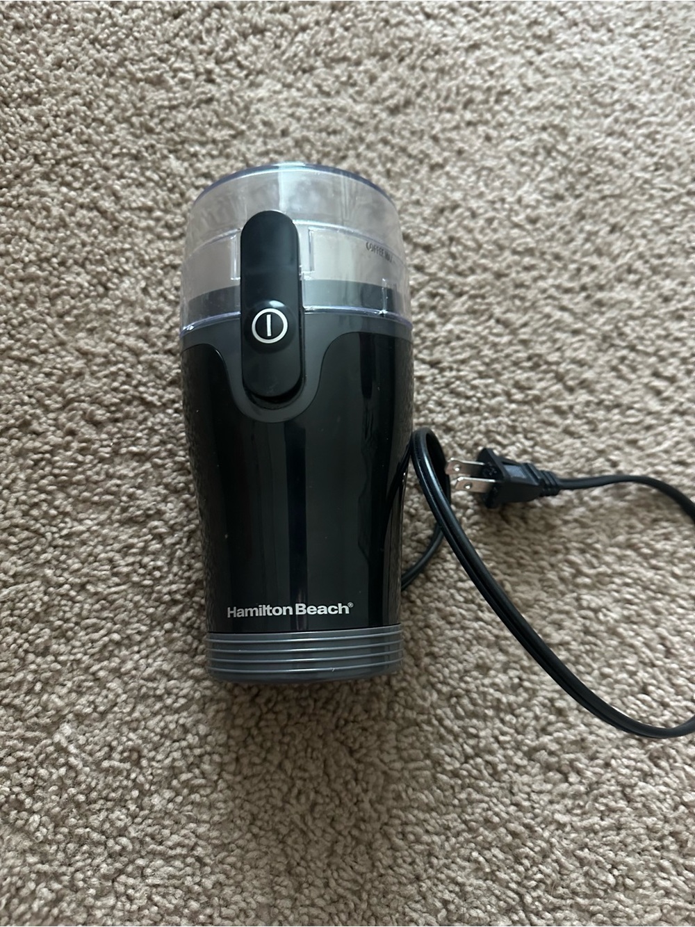 Hamilton Beach Black and Clear Electric Coffee Grinder